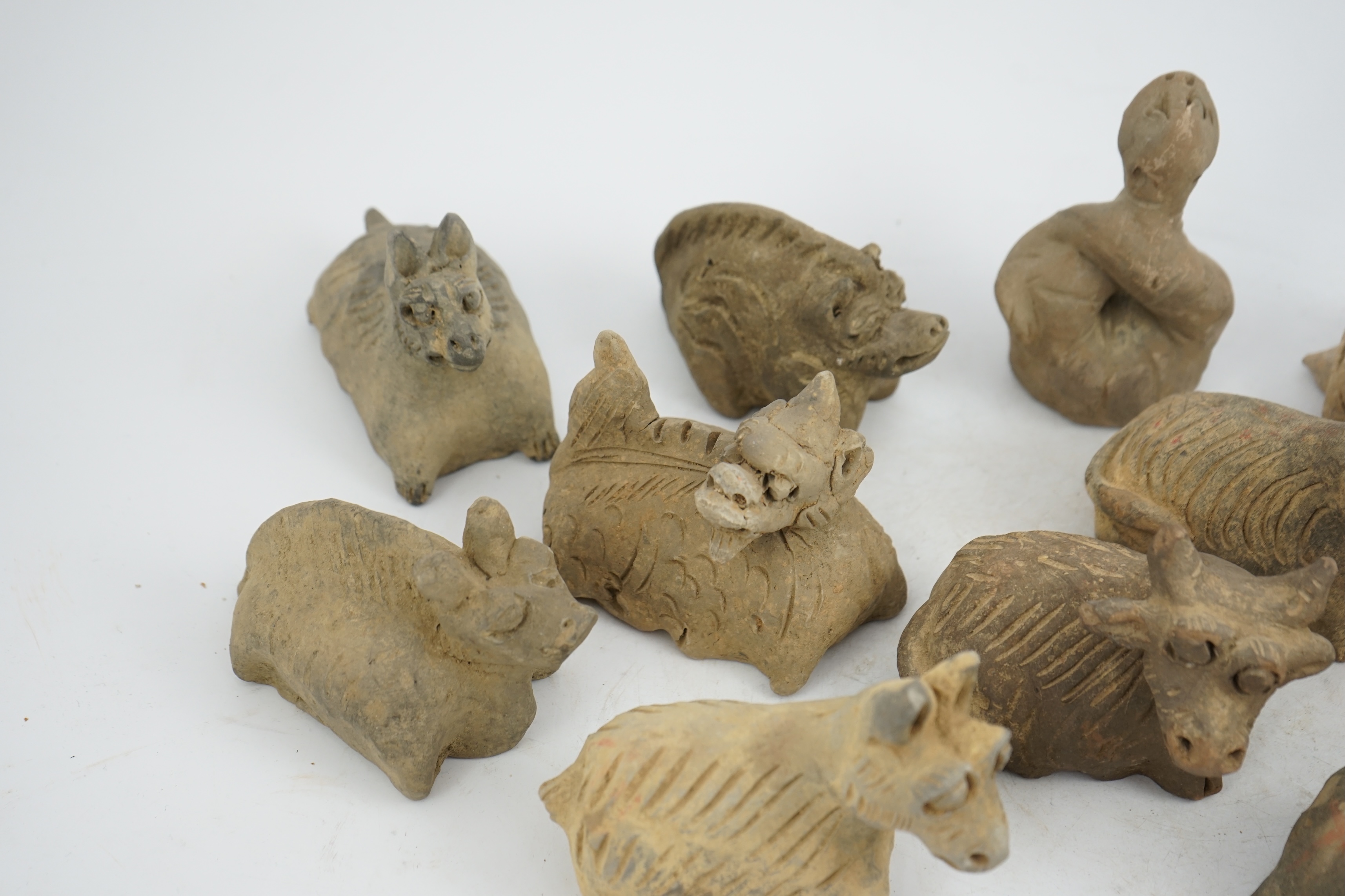 A set of twelve Chinese Buddhist pottery zodiac animals, Song Dynasty (AD 960-1279) or the Yuan Dynasty (AD 1279-1368)